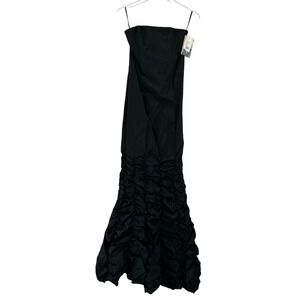 Jessica McClintock Gunne Sax Formal Dress Womens 3 Black Strapless Whimsy Prom